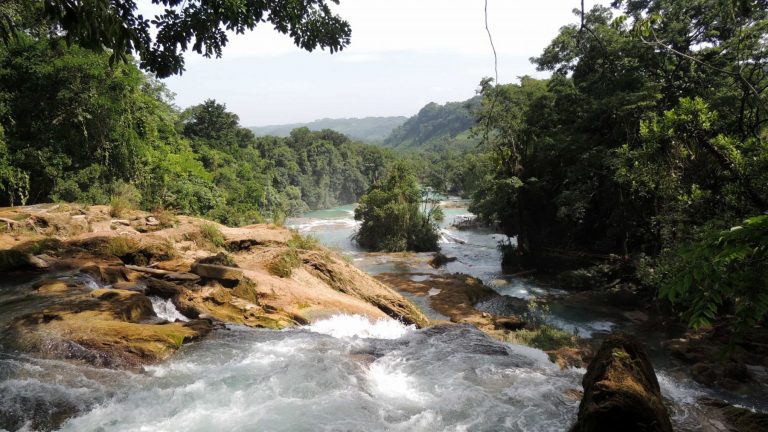 Agua Azul watervallen in Mexico
