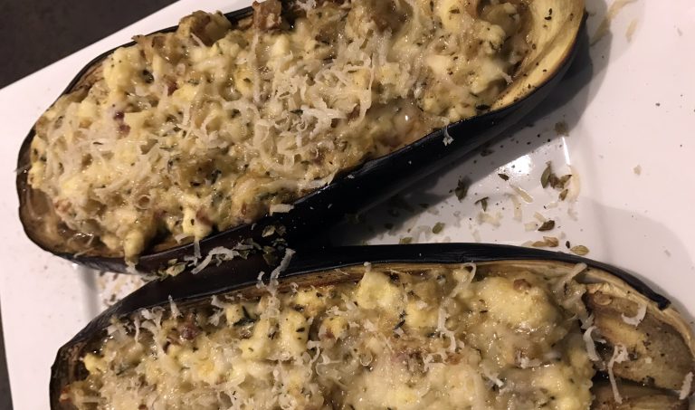 Gevulde aubergine met feta
