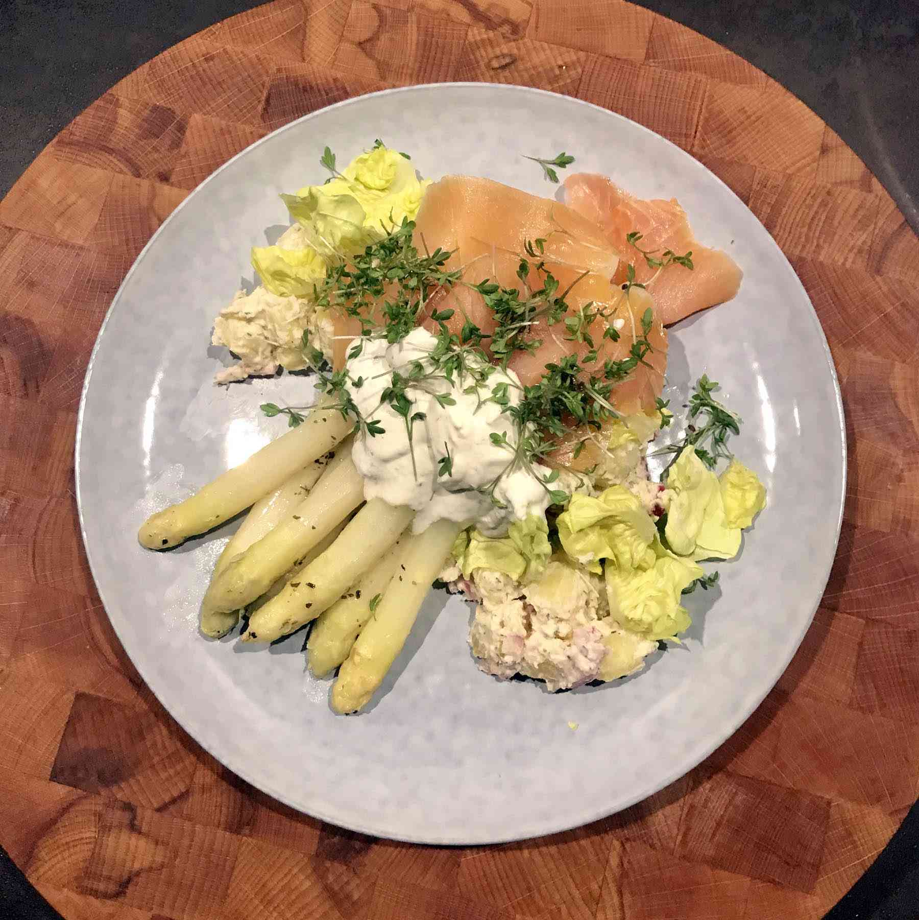 Asperges Met Aardappelsalade Zalm En Tuinkers Bartgolsteijn