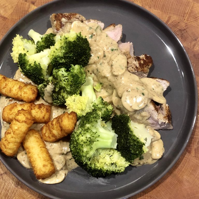 Varkenshaasje met saus van blond bier en mosterd